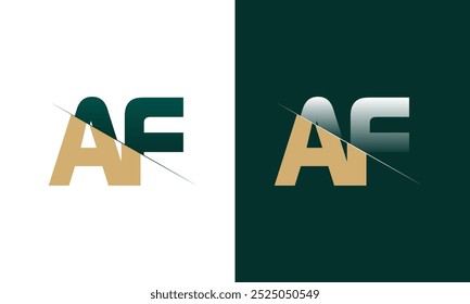 AF or FA Letter Logo Design with a Creative Cut Creative logo design