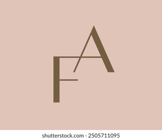 AF or FA letter logo icon design. Classic style luxury initials monogram.