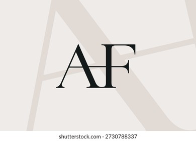 Diseño de icono de logotipo de letra AF o FA. Monograma de las iniciales de lujo del estilo clásico.