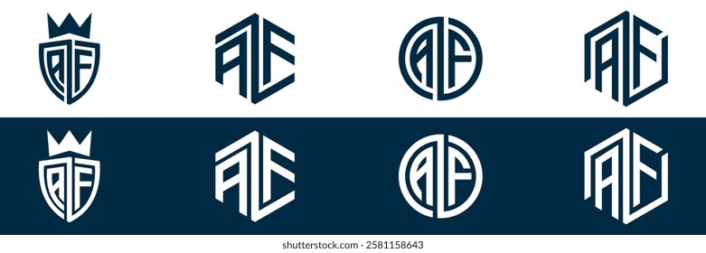 AF FA letter logo set design