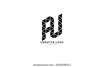 AF FU Abstract initial monogram letter alphabet logo design