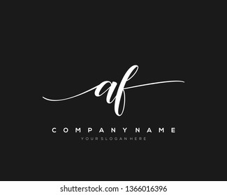 AF handwriting initial  logo vector