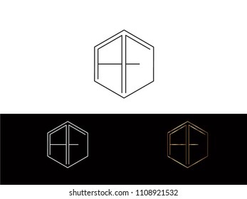 AF hexagon shape Letters Design
