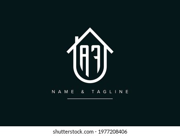 AF Home Logo Template Vector Design. Real estate House with letters AF