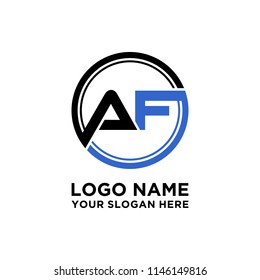 AF initial circle logo template vector