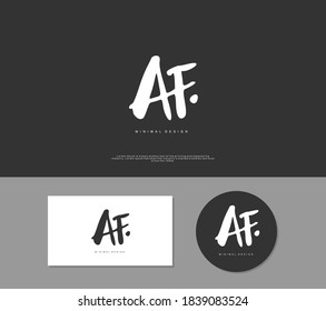 AF Initial handwriting or handwritten logo for identity. Logo with signature and hand drawn style.