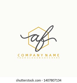 AF Initial handwriting logo concept
