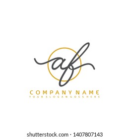AF Initial handwriting logo concept