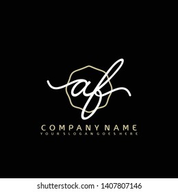 AF Initial handwriting logo concept