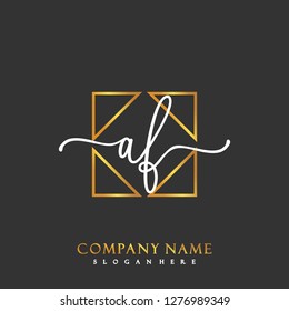 AF Initial Handwriting logo template vector