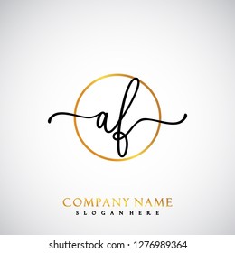 AF Initial Handwriting logo template vector