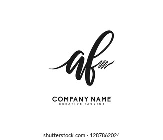 AF Initial Handwriting Logo Template Vector