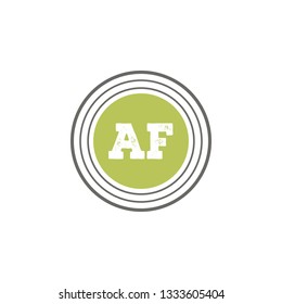 AF  Initial Handwriting logo template vector