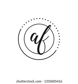 AF  Initial Handwriting logo template vector
