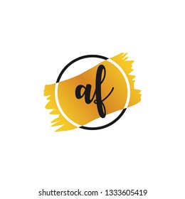AF  Initial Handwriting logo template vector