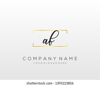 AF Initial handwriting logo template vector.