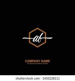 AF Initial handwriting logo template vector