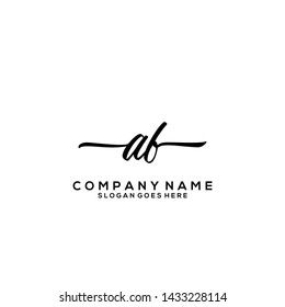 AF Initial handwriting logo template vector