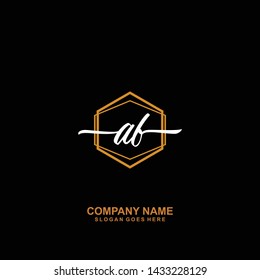 AF Initial handwriting logo template vector