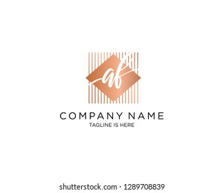  AF initial handwriting logo vector