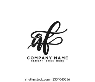 AF Initial Handwriting Logo Vector
