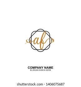 AF Initial handwriting logo vector