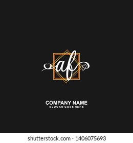 AF Initial handwriting logo vector