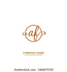 AF Initial handwriting logo vector