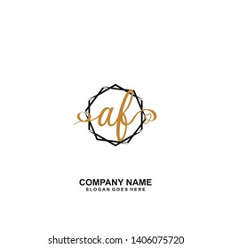 AF Initial handwriting logo vector