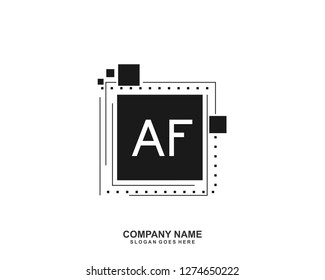  AF Initial letter geometric logo vector 