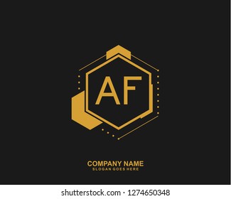  AF Initial letter geometric logo vector 