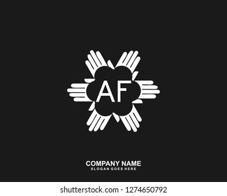  AF Initial letter geometric logo vector 