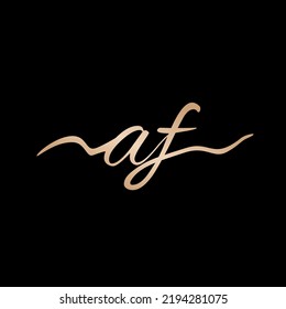 AF Initial letter handwriting and signature logo