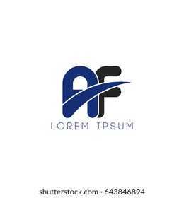 af initial letter uppercase logo blue and black