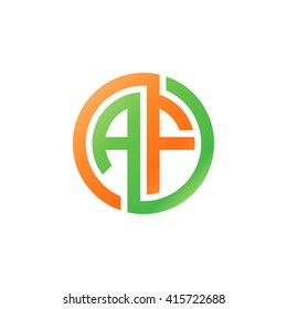 AF initial letters linked circle logo orange green