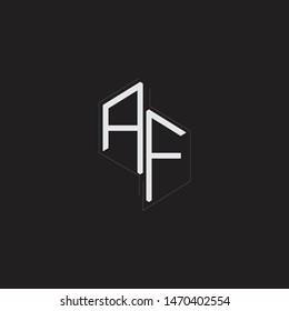 AF Initial Letters logo monogram with up to down style isolated on black background