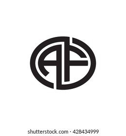 AF initial letters looping linked ellipse monogram logo