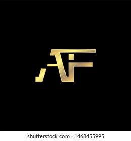 AF Initial logo Capital Letters Gold colors