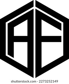 af initial logo with hexagon shape