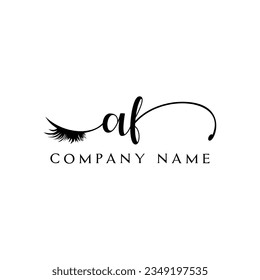 AF logotipo inicial etiqueta de cierre eyelector vector moderno