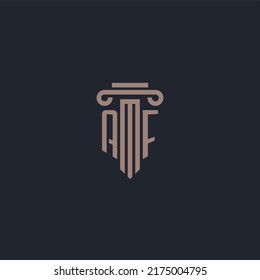 AF initial logo monogram with pillar style design for law firm and justice company