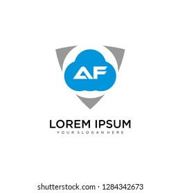 AF initial logo template vector