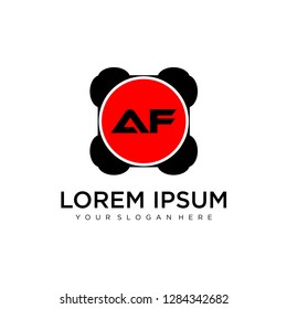 AF initial logo template vector