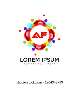 AF initial logo template vector