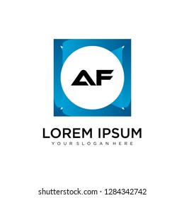 AF initial logo template vector