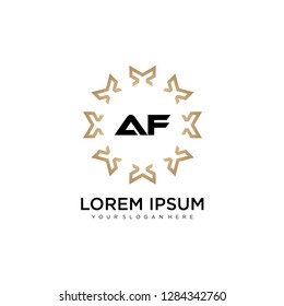 AF initial logo template vector