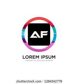 AF initial logo template vector