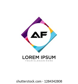 AF initial logo template vector