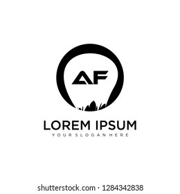 AF initial logo template vector