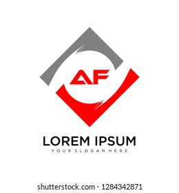 AF initial logo template vector